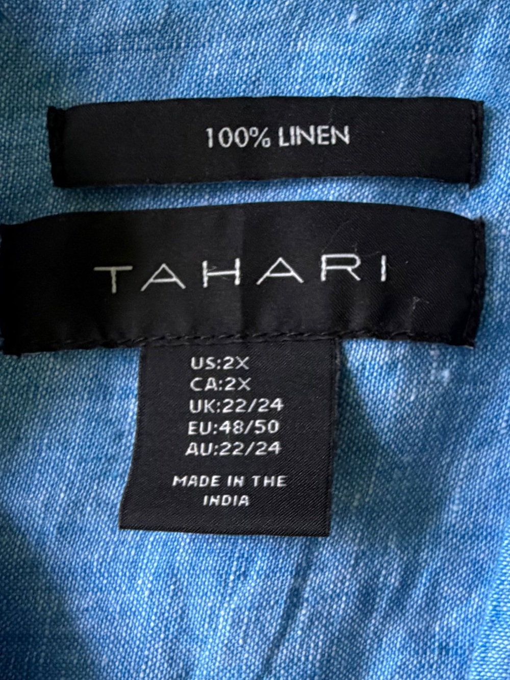 TAHARI 100% Linen Chartreuse Tunic Top 3/4 Sleeve Tunic Blouse Lagenlook 2X - Picture 2 of 7